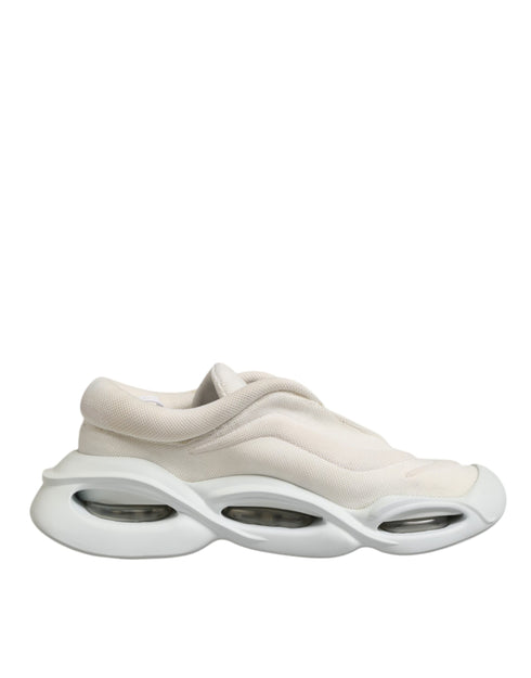 Dolce & Gabbana White Lace Up Wave Low Top Men Sneaker Shoes